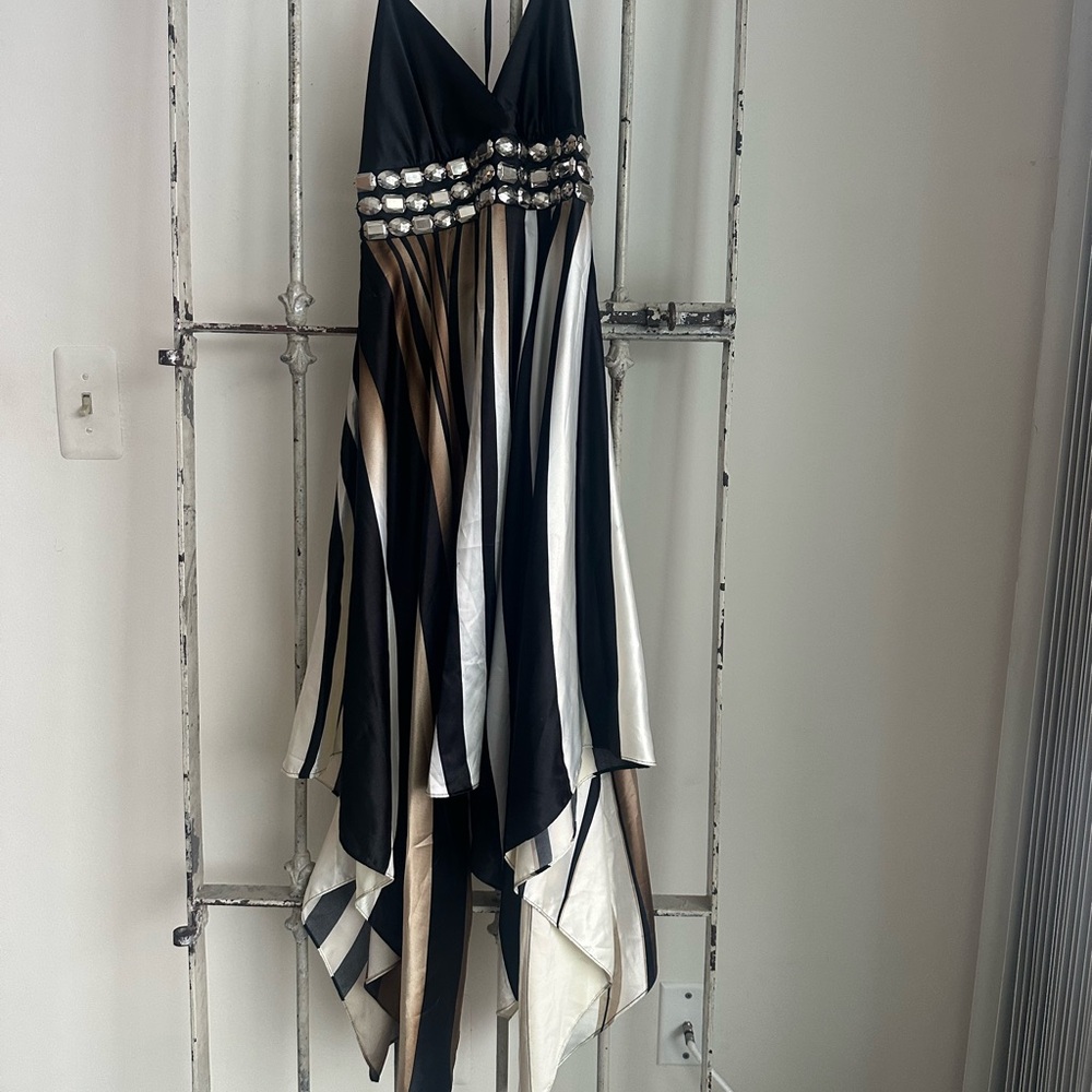 Satin like multi colored Cocktail Dress